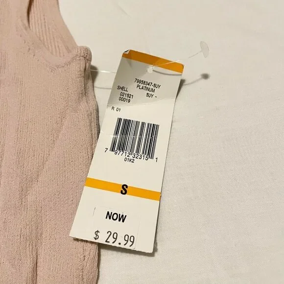 Vtg Jones New York Womens Shirt Top SM Ribbed Platinum Collection Sleeveless - Picture 4 of 14